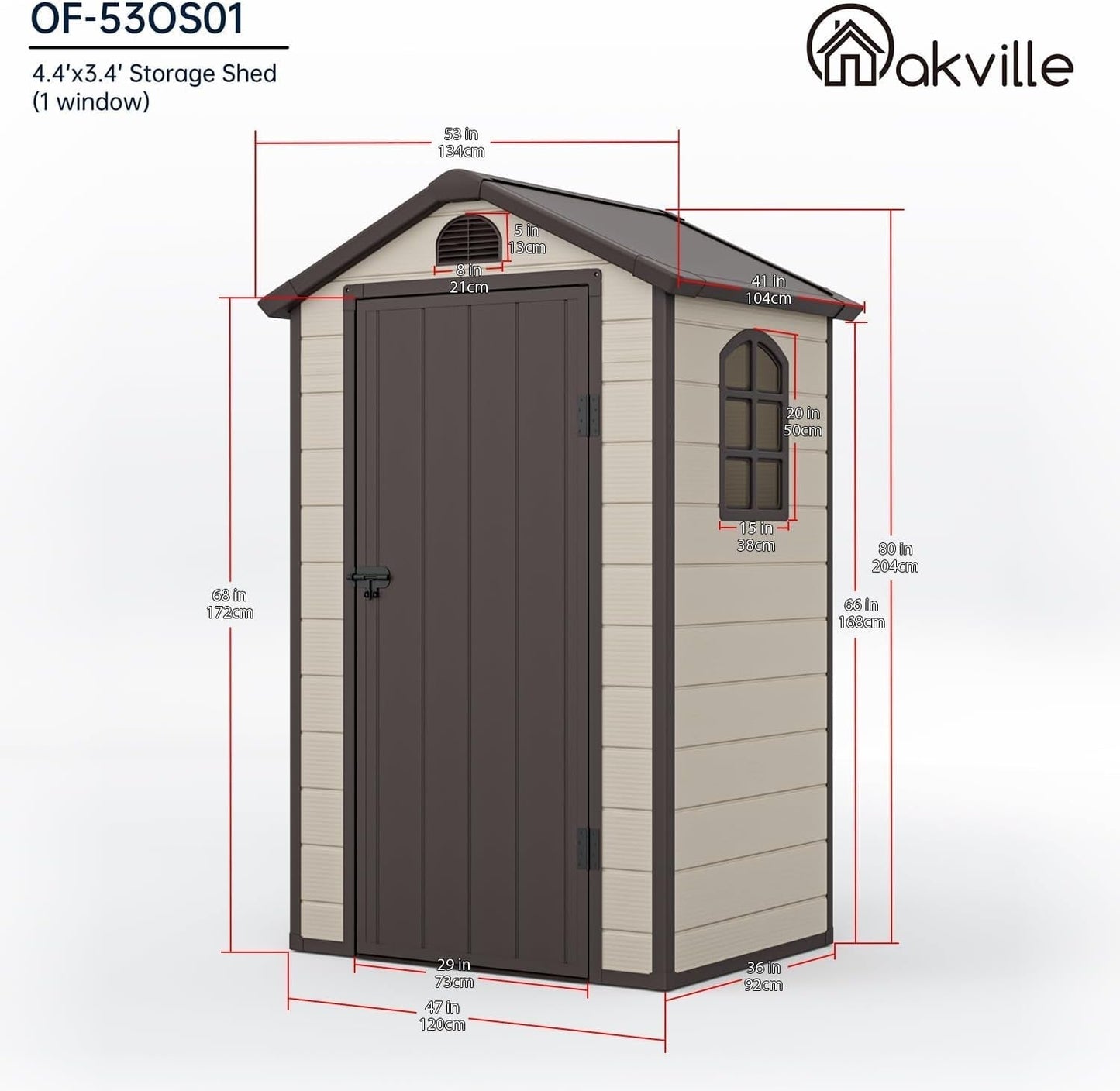 Outdoor Storage Shed 4X3 Ft, Resin Sheds & Outdoor Storage, Patio Furniture Shed with Lockable Door, Outdoor Sheds Garden Tools, Bikes, BBQ Grills, Pool Accessories for Backyard, Patio
